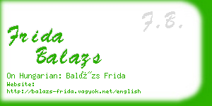 frida balazs business card